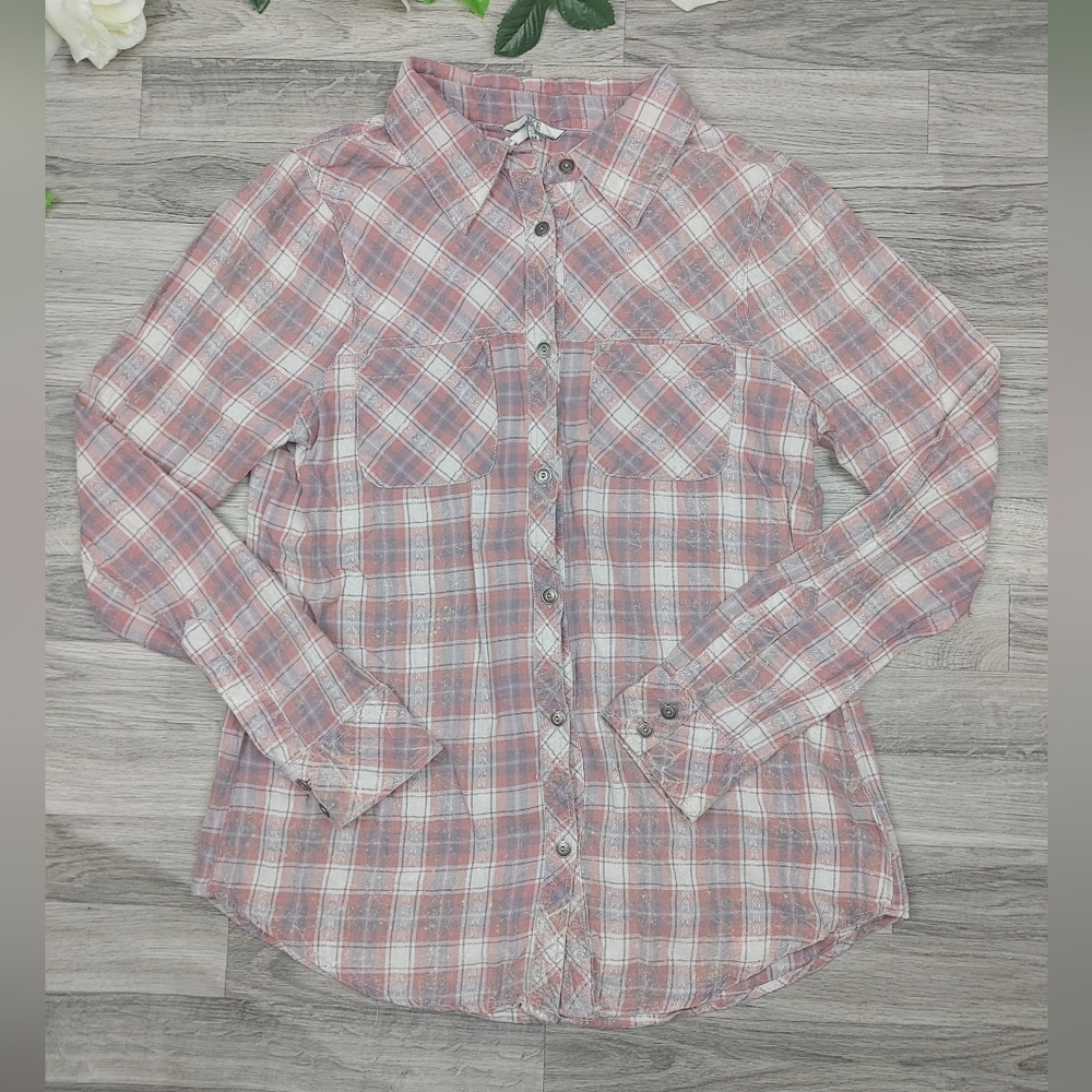 Bke Western Style Pattern Button Down Top - image 1